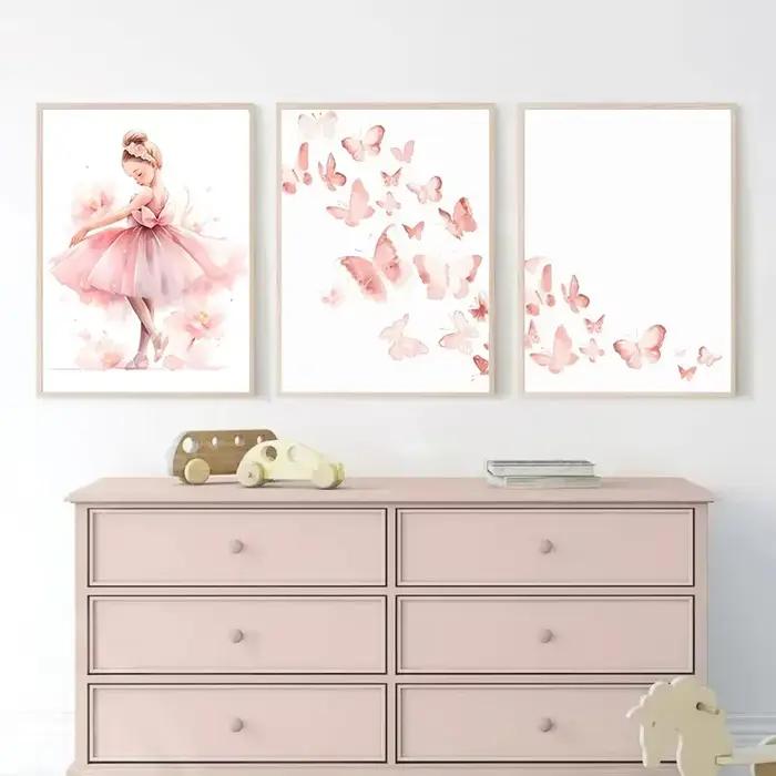 Affiche de ballerine rose