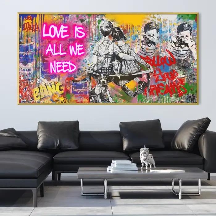 Affiche de Banksy avec cadre Street Graffiti Art