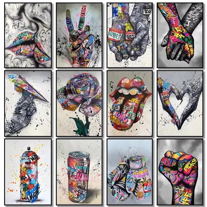 Affiche d'art Mural avec gestes de Graffiti de rue