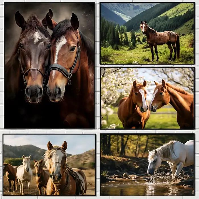 Affiche sur toile de cheval d'animaux sauvages