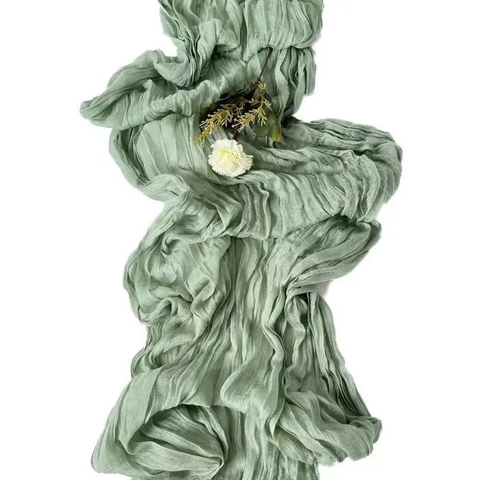 Nappe de table en gaze de coton de luxe semi-transparente couleur unie