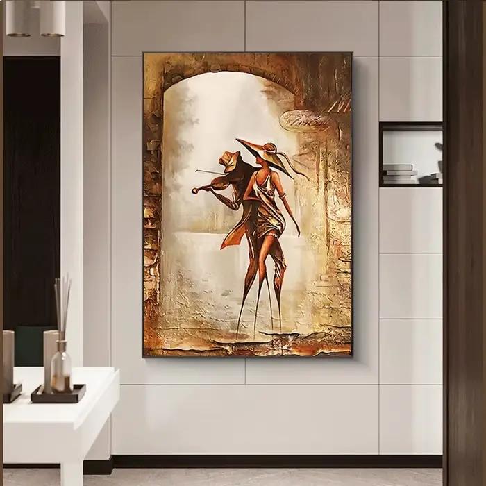 Peinture sur toile abstraite de Couple doré