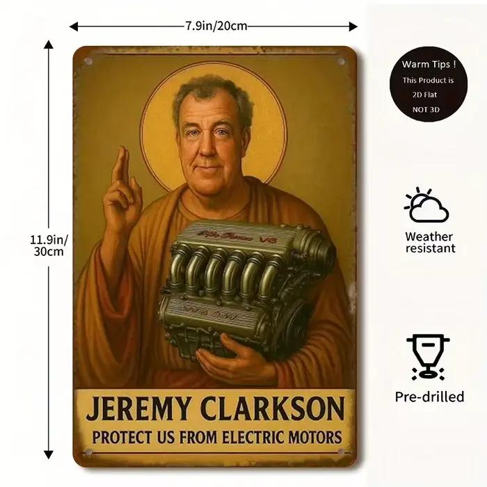 1 plaque murale en fer antique Jeremy Clarkson Racing – Décoration de garage robuste