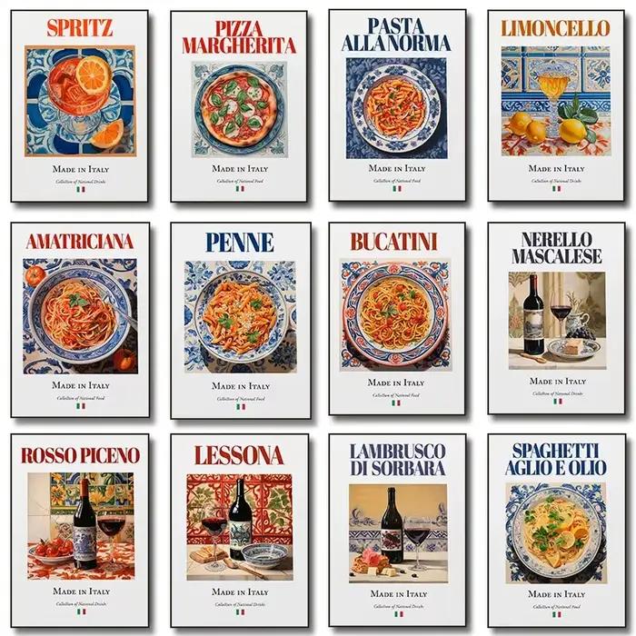 Affiche classique de nourriture italienne