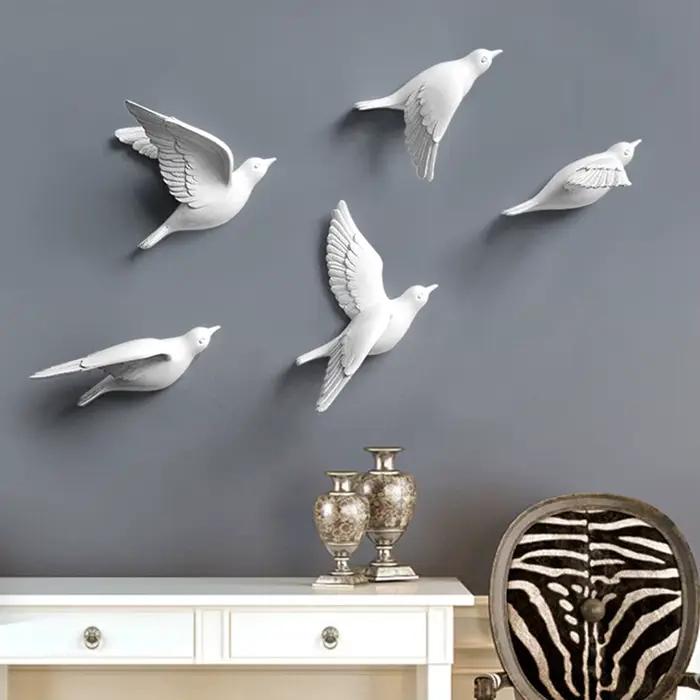 Autocollants muraux oiseaux en résine 3D
