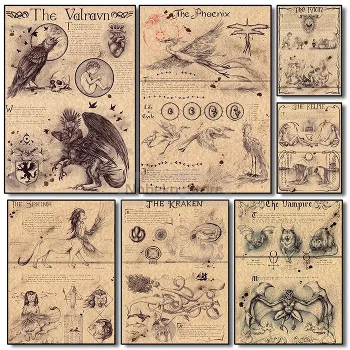 Affiches de créatures mythiques folkloriques
