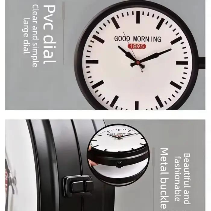 Horloge murale double face simple