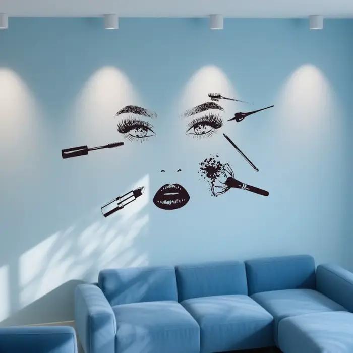 Autocollant mural de maquillage