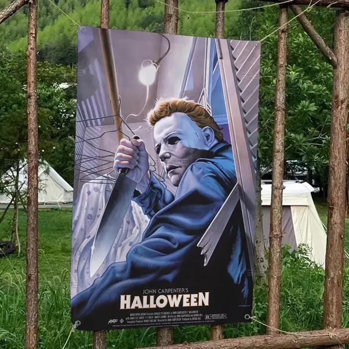 Bannière de film d'horreur classique Michael Myers pour Halloween