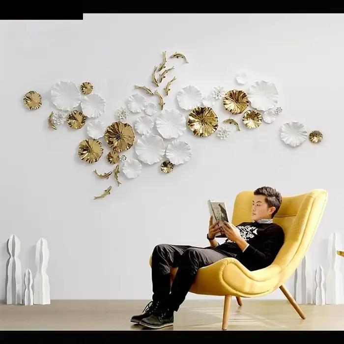 Mur en céramique, feuille tridimensionnelle suspendue