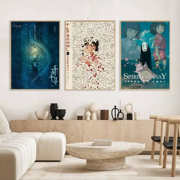 Ghibli Miyazaki Hayao s-spirit affiche classique HD Art collant mur étanche maison salon chambre Bar décoration esthétique