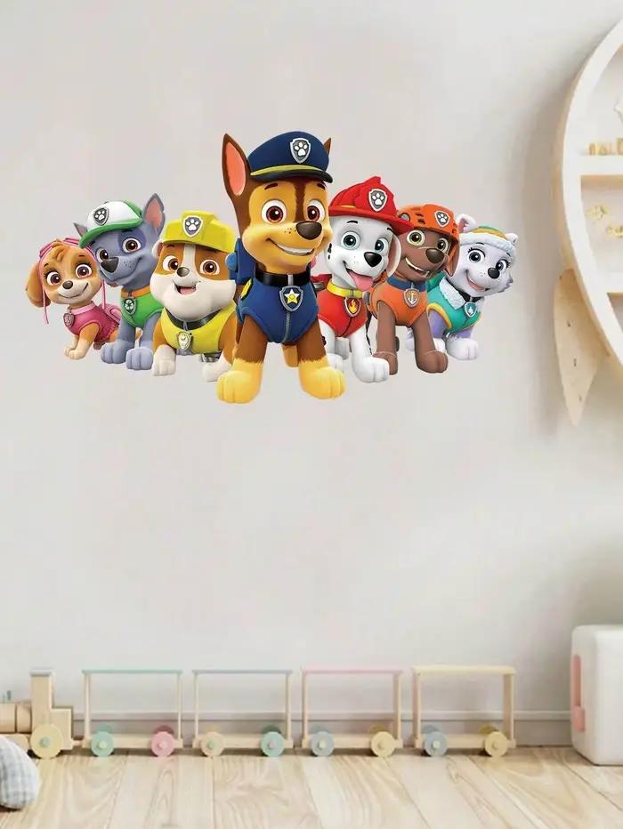 1 autocollant mural de dessin animé sur le thème de la Pat' Patrouille
