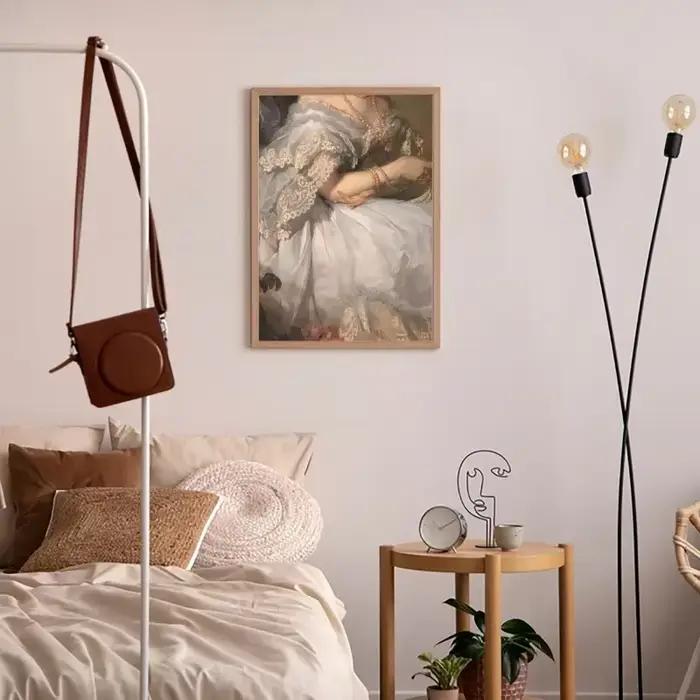 Renaissance Woman Hand Portrait Poster Elegant Feminine Baroque Canvas Painting Gallery Eclectic Wall Art Living Room Home Decor