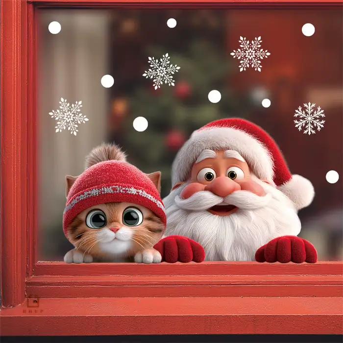 Autocollant en verre du père noël
