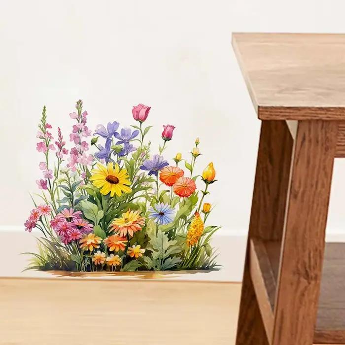 Autocollant mural aquarelle fleur sauvage