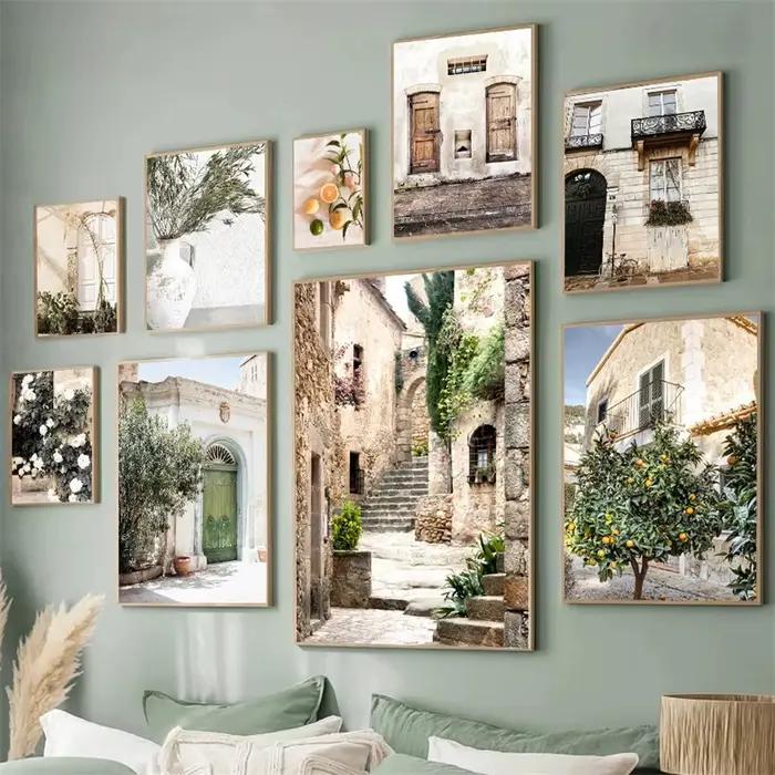 Affiches d'architecture espagnoles et d'italie Puglia