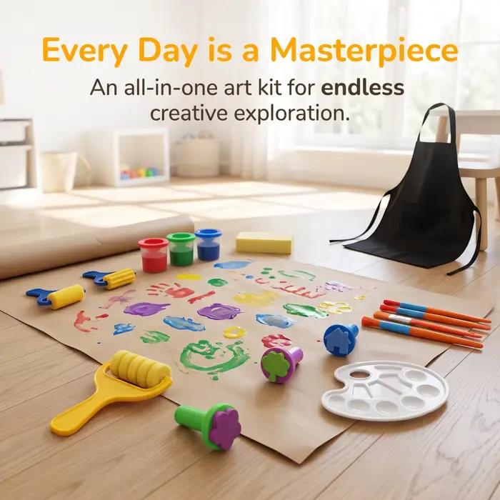 Ensemble complet de peinture artistique de 19 pièces - Kit d'art créatif tout-en-un pour les débutants, les étudiants et les artisans DIY, cadeau idéal