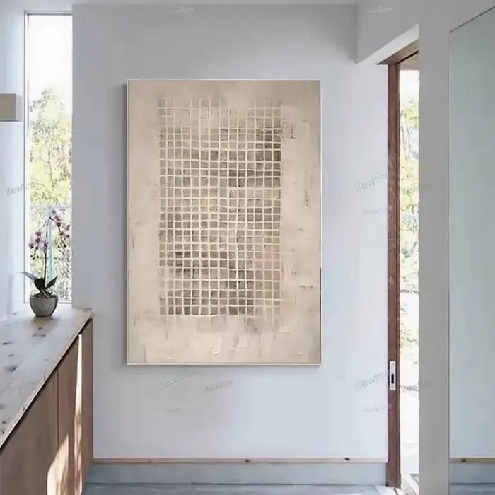 Peinture à l'huile sur toile à Texture grise abstraite moderne