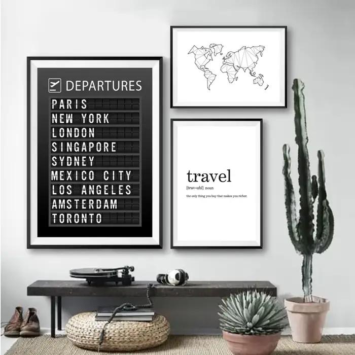 Affiches de tableau de destin de carte d'aéroport