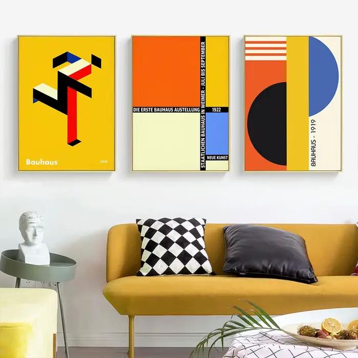 Peinture sur toile Pop Art Bauhaus Geometry Mondrian Gallery Wall