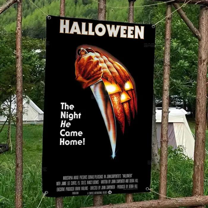 Bannière de film d'horreur classique Michael Myers pour Halloween