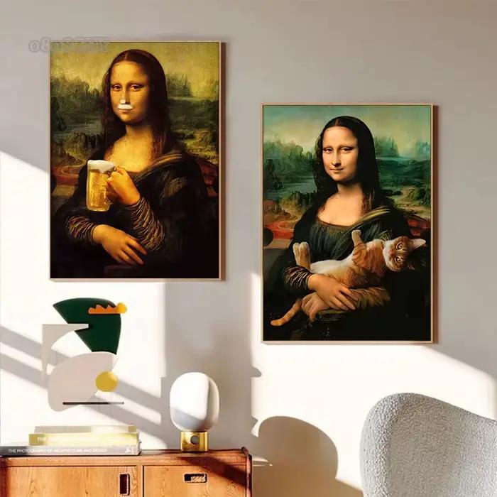 Affiches et impressions de Mona Lisa et chat