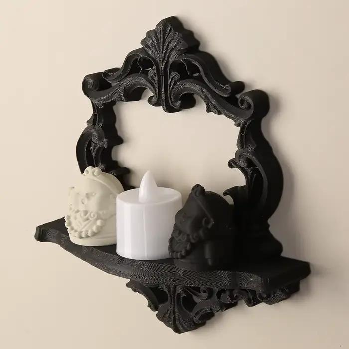 Étagère murale sculptée de style baroque rétro transfrontalier pour rangement et décoration