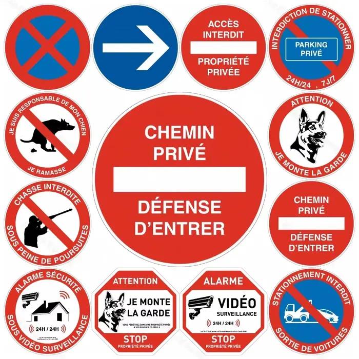 Décoration murale métallique haute définition « Interdiction de stationnement » en français