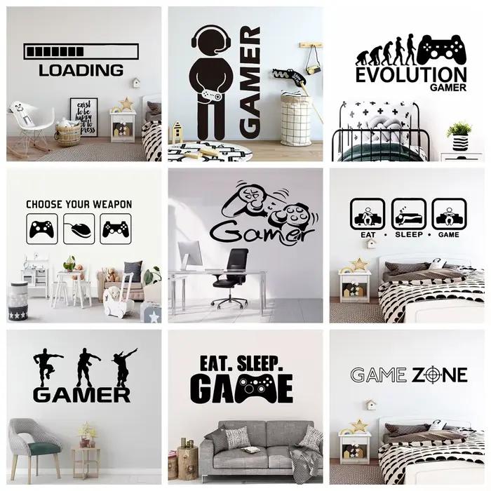 Créer Gamer autocollant Mural vinyle papier peint