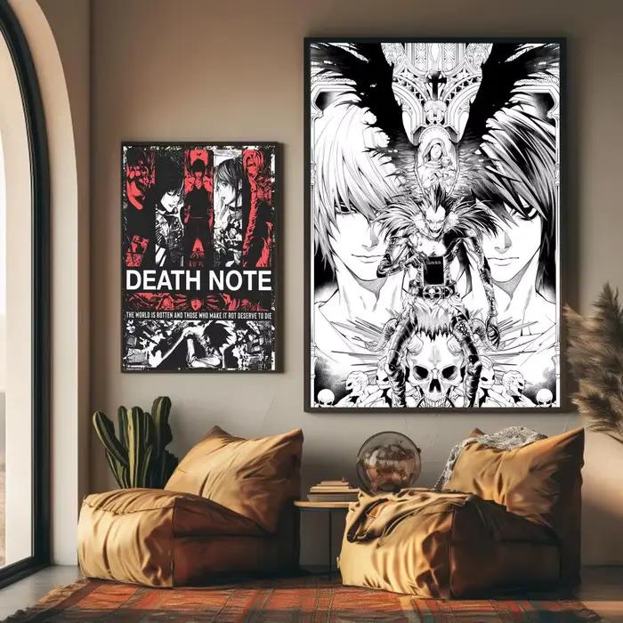 Anime d-death note peinture calligraphie haute qualité coton toile affiche mur Art pour salon moderne café maison décor