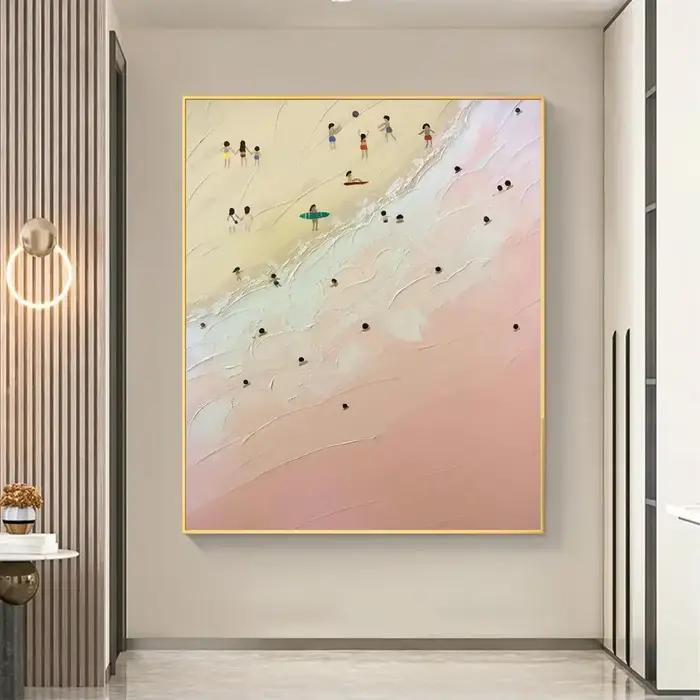 Peinture à l'huile sur toile de plage d'été