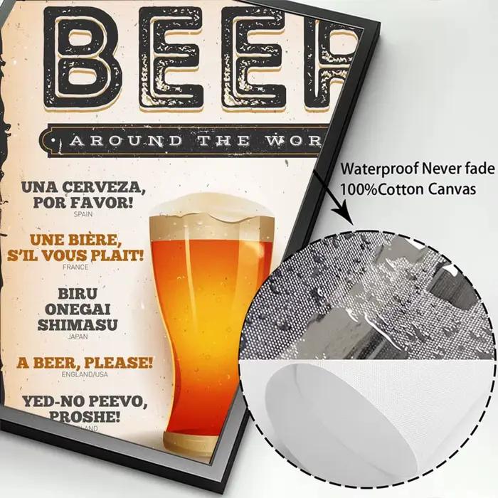 Affiche d'art mural de bière vintage