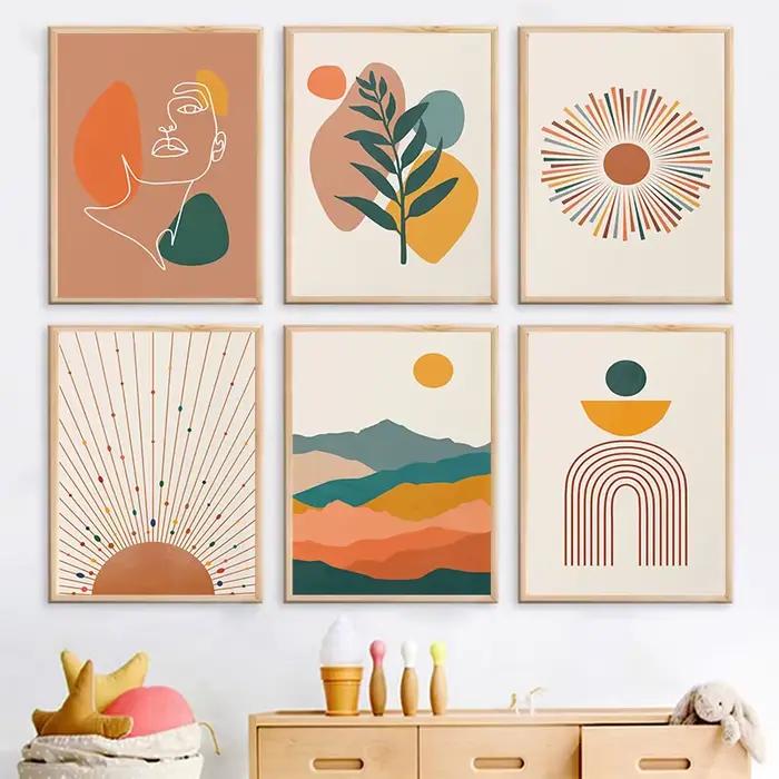 Peinture sur toile bohème minimaliste