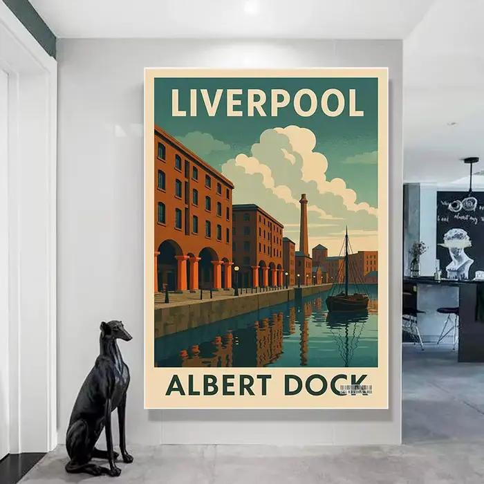 Affiche de voyage moderne sur les monuments de Liverpool