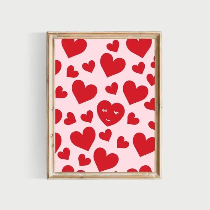 Affiches de cœur d'amour romantique rose pour la saint-valentin