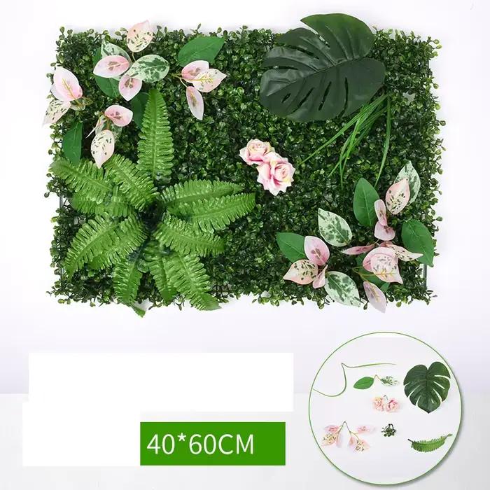 Décoration de hall feuilles de richesse artificielles plantes vertes de la Jungle murs bricolage mariage 40*60 cm mur de plante de Simulation en plastique
