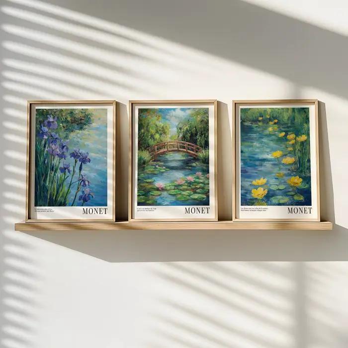 Monet – ensemble d'imprime de nénuphars
