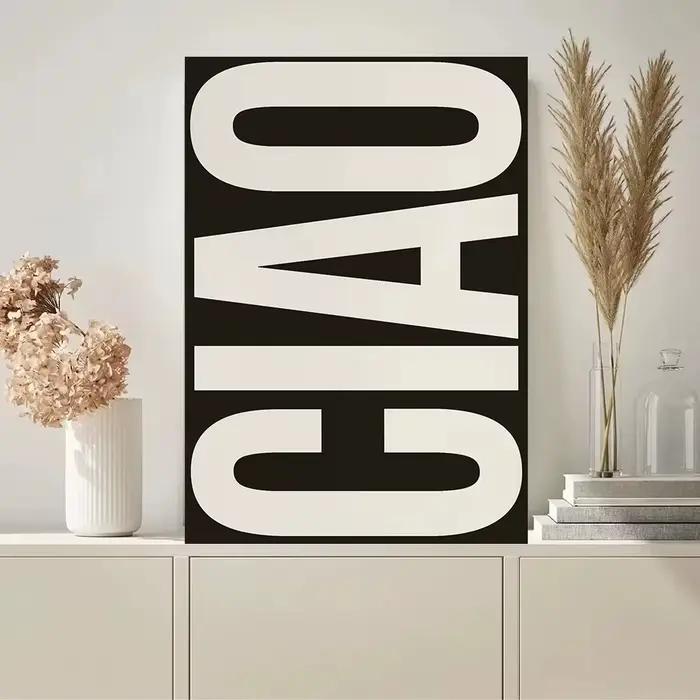 Bonjour inspiré Ciao mur Art toile peinture amour inspirations citation affiches minimalisme pour salon décor à la maison Cuadros