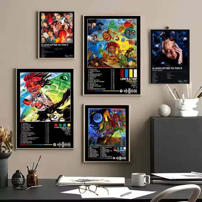 Pop chanteur T_Trippie R_Redd Album HD lin toile affiche mur Art imprime pour salon chambre bureau décoration de la maison cadeau