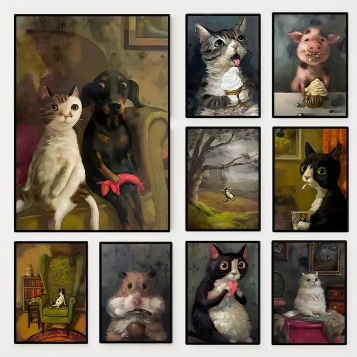 Affiche personnalisée avec animaux amusants