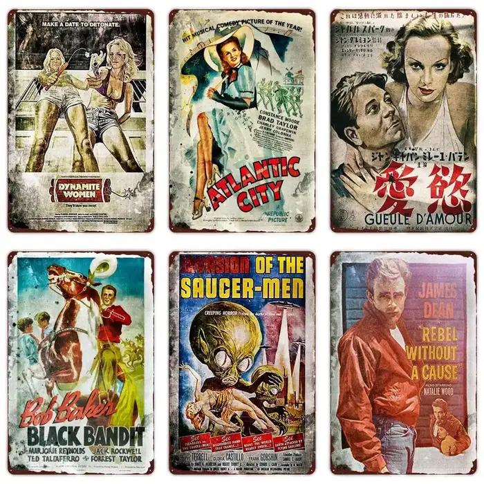 Affiche de film de cinéma rétro en métal