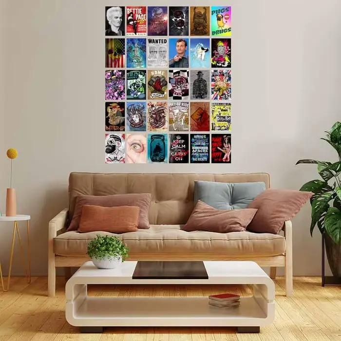 Kit de 30 affiches murales rétro sur le thème de la pop culture
