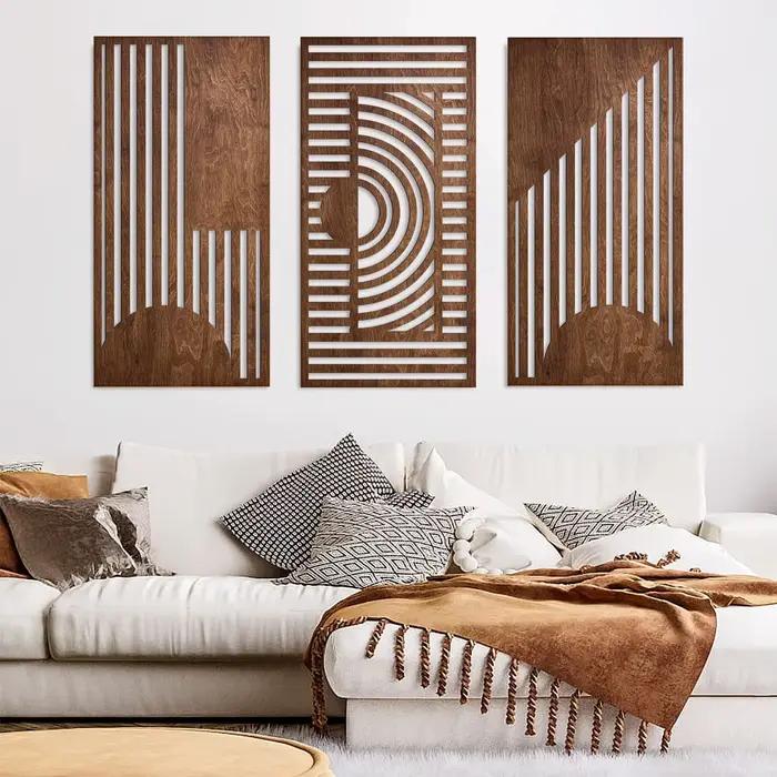 Décoration murale géométrique en bois