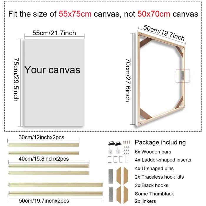45x65 50x70 30x40cm cadre de peinture d'art mural cadres en bois pour toile