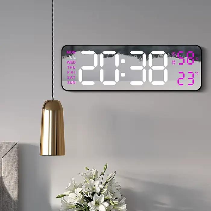 Grande horloge murale numérique à LED