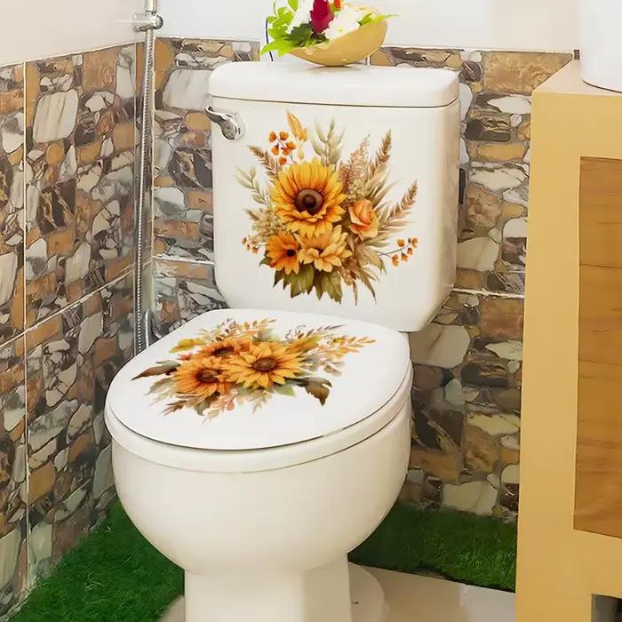 Autocollant mural en forme de bouquet de tournesols