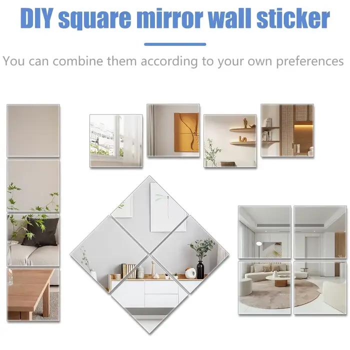Autocollant mural miroir 3D en acrylique