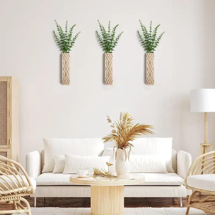Vase mural en bois de style bohème pour la décoration de la maison