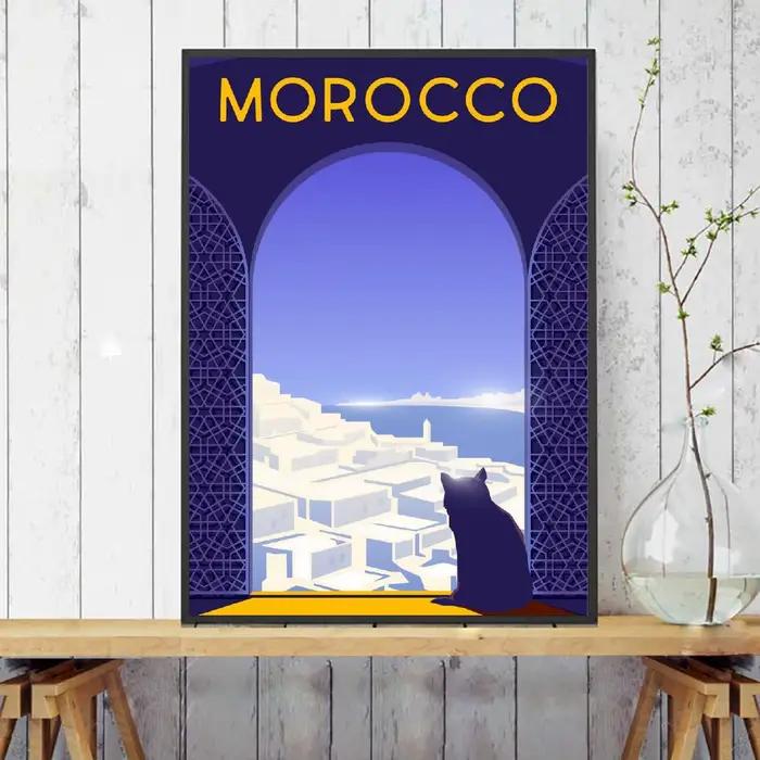 Affiche sur toile d'art de voyage marocain