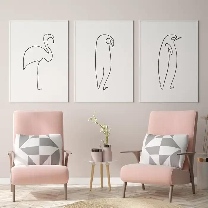 Pablo Picasso imprimer animaux Art abstrait une ligne dessins peinture photos croquis minimaliste mur Art impressions sur toile
